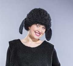 Perücke Schaf mit Ohren Lämmchen Lamm schwarzes Schaf