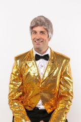 Herrenperücke Sportmoderator Showbühne Moderator Entertainer Herrenperücke