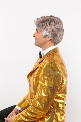 Herrenperücke Sportmoderator Showbühne Moderator Entertainer Herrenperücke