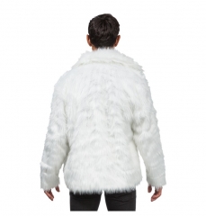 Plüsch Party Jacke Herren Après Ski Kunstfell Jacke Natur Schwarz Weiß Braun Grün