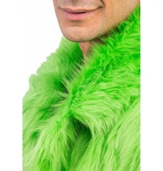 Plüsch Party Jacke Herren Après Ski Kunstfell Jacke Natur Schwarz Weiß Braun Grün