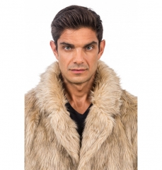 Plüsch Party Jacke Herren Après Ski Kunstfell Jacke Natur Schwarz Weiß Braun Grün