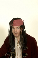 Pirat Jack Tuch mit Haar u. Schmuck Karneval Fasching