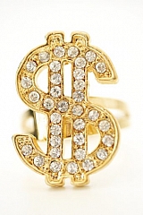 Diamant Dollar Ring de luxe Proll Fasching Karneval