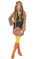 Hippie Girlie Mini Hippiekleid Motto Schlagerparty 36/38 40/42 44/46