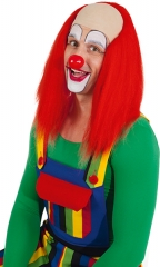 Clown Clownglatze Clownperücke Zirkus Manege 3 Farben orange rot gelb