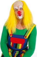 Clown Clownglatze Clownperücke Zirkus Manege 3 Farben orange rot gelb