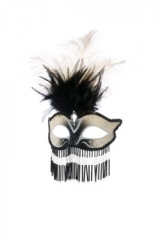 Maske Venedig mit Perlen Maskenball Fasching Karneval