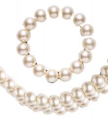 Perlenkette drei Strang Collier Brautschmuck + Perlenarmband 1 Strang