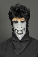 Maskentuch Dracula böser Clown oder Skelett Horrorfratze Halloween