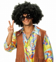 riesige Afro Perücke Super Jimmy zum Hippie Kostüm an Karneval Fasching 