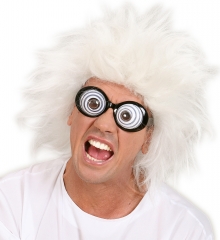 Doofmann Nerd Brille hypnotisierender Blick Partybrille Funbrille