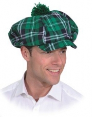 Mütze grünkariert Schottenmütze Karomütze Kopfbedeckung Herrenmütze