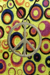 Kette Peace-Zeichen aus Metall, Ø 5cm PREISHIT