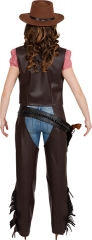 Damen Chaps braun Überschuhe Cowboychaps Western Indianerin