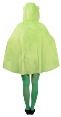 Frosch Froschkostüm Cape grün mit Kapuze One-Size