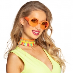 Große Brille Jackie Partybrille orange Mottoparty Festival