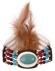 Indianerin Indianer Indianerschmuck Häuptling Squaw Federschmuck