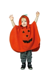 Kürbis Kaputzen-Umhang Halloween Kostüm Kinder zwei Größen Kinderverkleidung