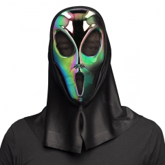 Maske Cosmic Alien mit Kapuze Außerirdischer Kapuzenmaske Halloween