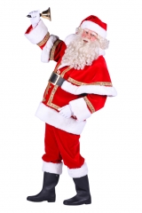 Nikolaus Weihnachtsmann Santa Kostüm Hochwertiger Anzug 4 teilig XL