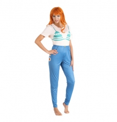 Offizielles Netflix One Piece Nami Kostüm Damen mit Shirt und Hose Cosplay Anime
