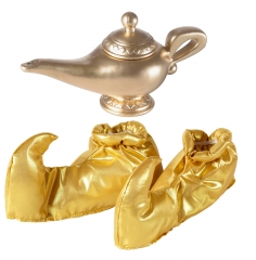 Orientalisches Set Aladin Wunderlampe goldene Überschuhe