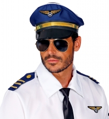 Pilot Flieger Pilotenkostüm Pilotenmütze Piloten-Set Uniform