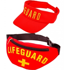 Rettungsschwimmer Lifeguard Bauchtasche und Schirmmütze sexy Strandboy