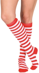 Ringelstrümpfe Ringelsocken wahlweise in rot oder blau
