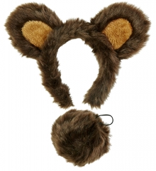 Set Bär Braunbär Bärenkostüm Haarreif mit Ohren und Schwanz