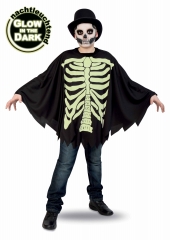 Skelett Skelettkostüm mit Zylinder Halloweenkostüm Kinder