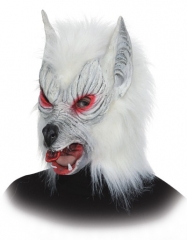 Werwolf Werwolfmaske Wolf Wolfsmaske Halloween weiß od. braun